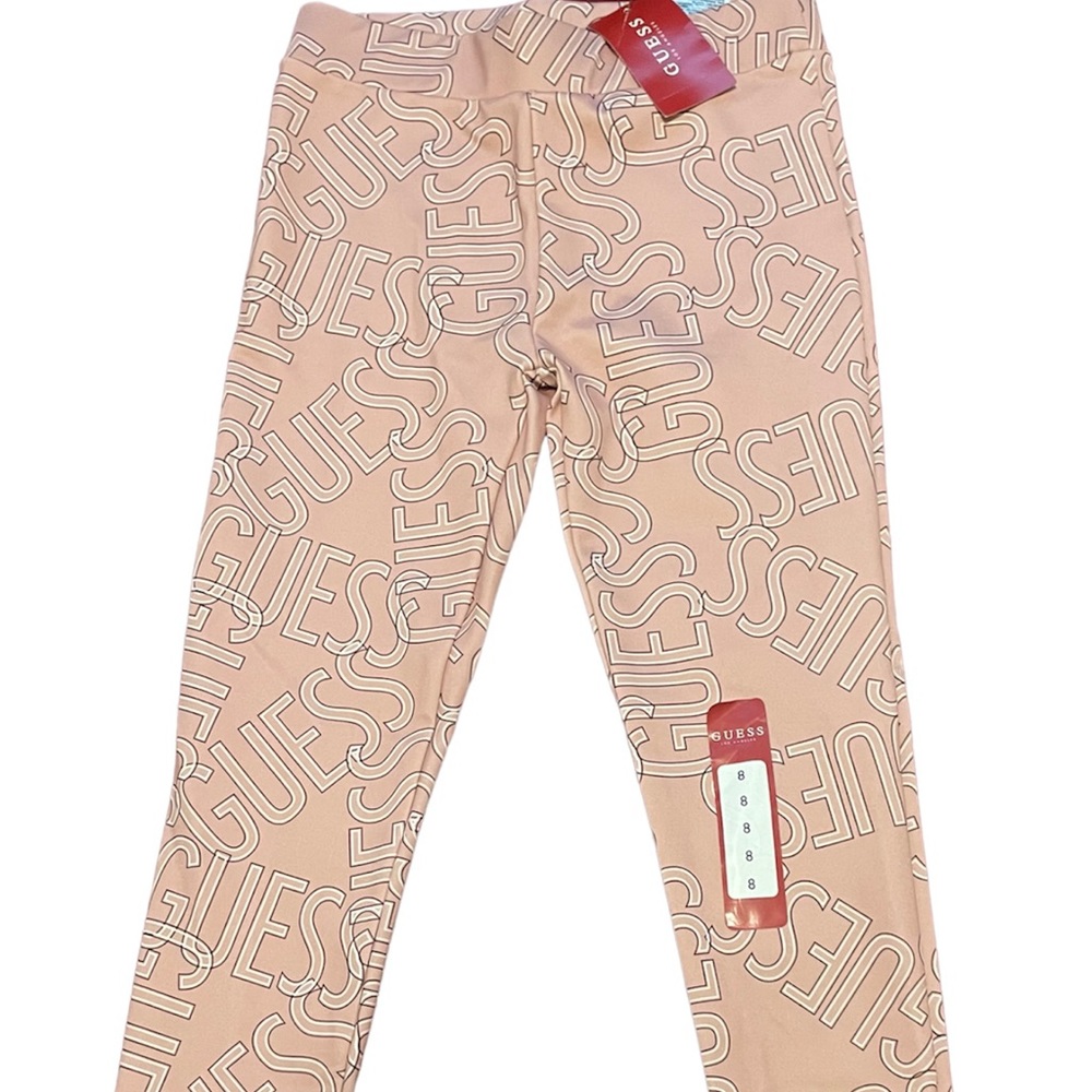 Guess Girls Pink Allover Logo Legging